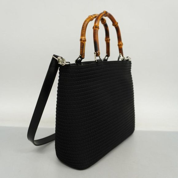 Gucci Bamboo Black Canvas Handbag (Pre-Owned) - Picture 4 of 9